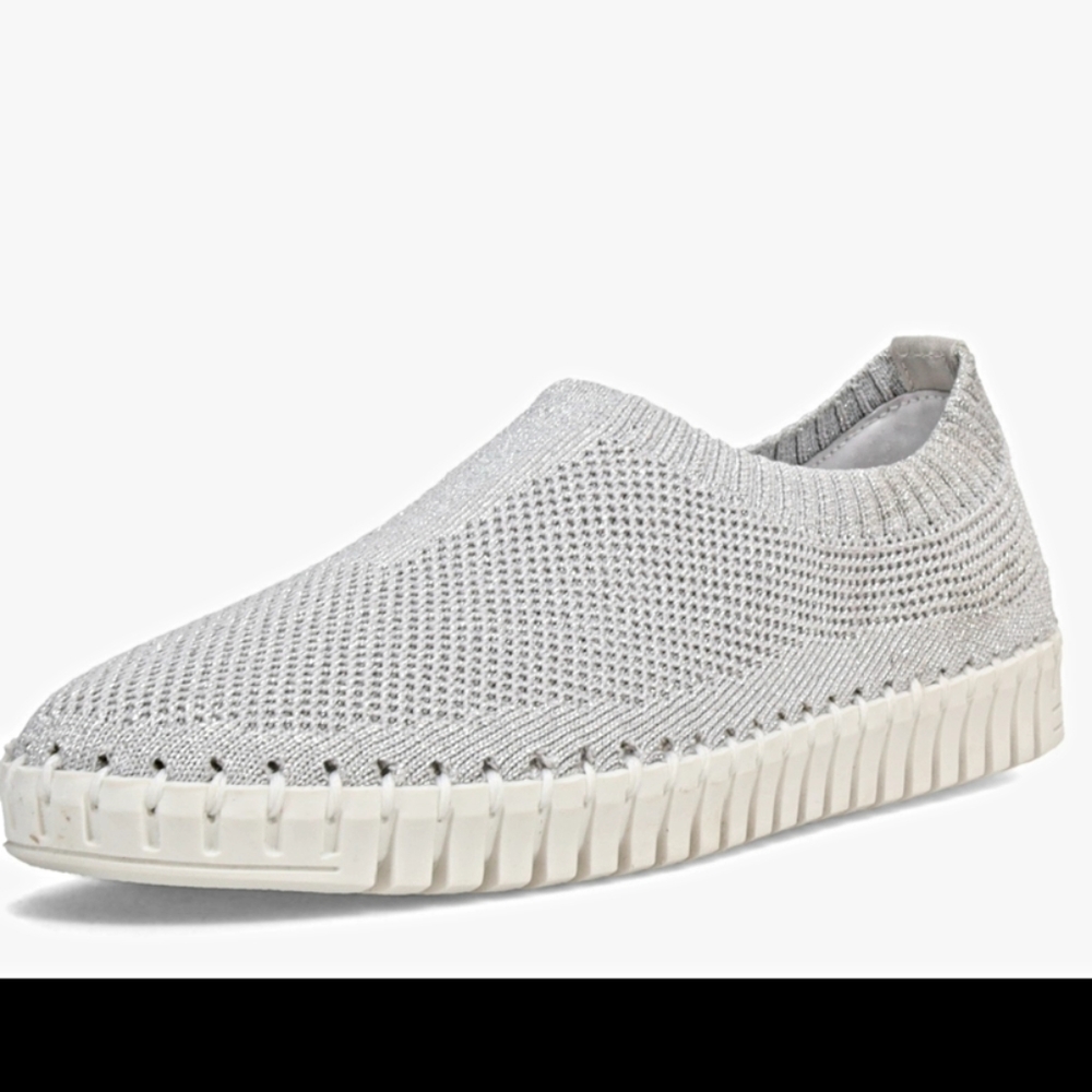 Silver Lucy Mesh Tennis Shoe